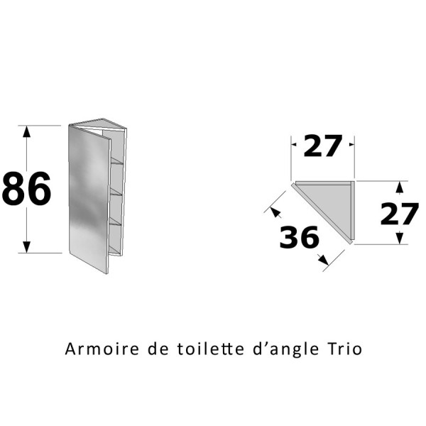 Armoire de toilette d’angle salle de bain TRIO