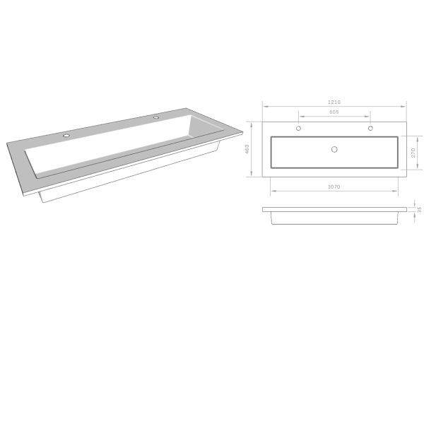 Plan vasque céramique grande cuve GRÉCO