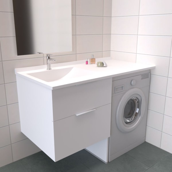 Meuble lave-linge en angle à droite 124 cm