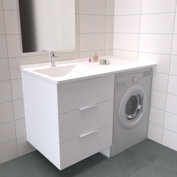 Meuble lave-linge en angle à droite 124 cm