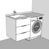 Meuble lave-linge en angle à droite 124 cm