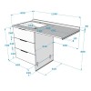 Meuble lave-linge en angle à droite 124 cm