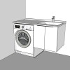 Meuble lave-linge en angle à gauche 124 cm