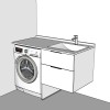 Meuble lave-linge en angle à gauche 124 cm