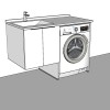 Meuble lave-linge à droite 124 cm