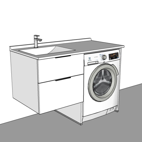 Meuble lave-linge à droite 124 cm