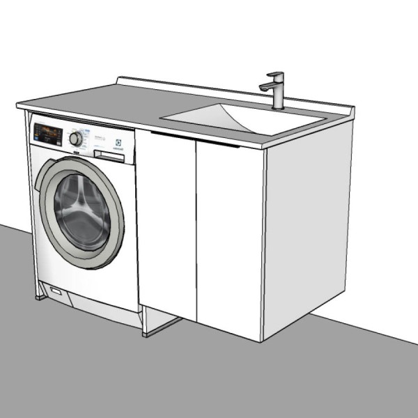 Meuble lave-linge à gauche 124 cm