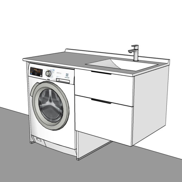 Meuble lave-linge à gauche 124 cm