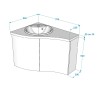 Meuble d'angle Bornéo - Gauche - vasque encastrée