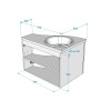 Meuble d'angle Bornéo - Gauche - vasque encastrée