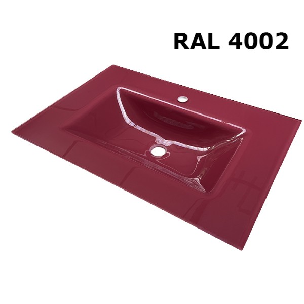 Plan en verre sur mesure simple vasque