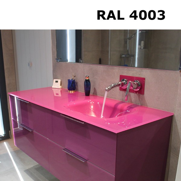 Plan en verre sur mesure simple vasque