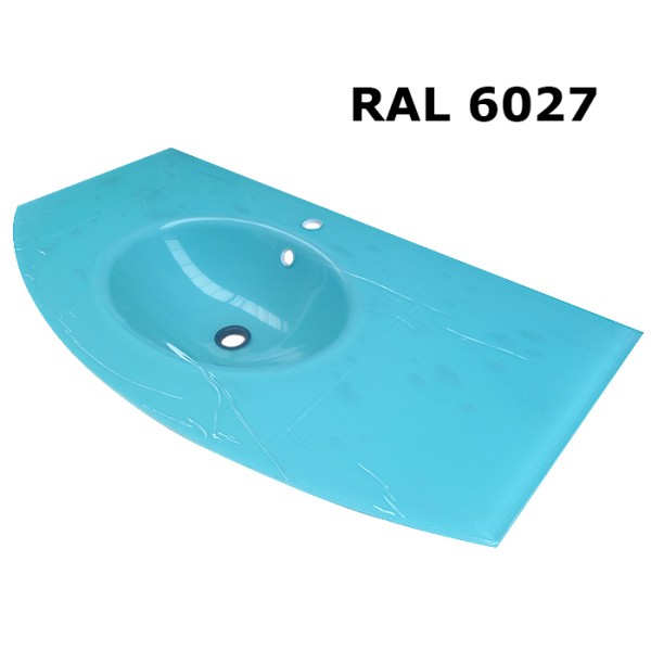 Plan en verre sur mesure simple vasque