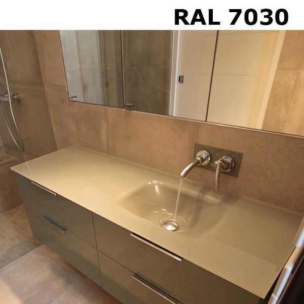 Plan en verre sur mesure simple vasque