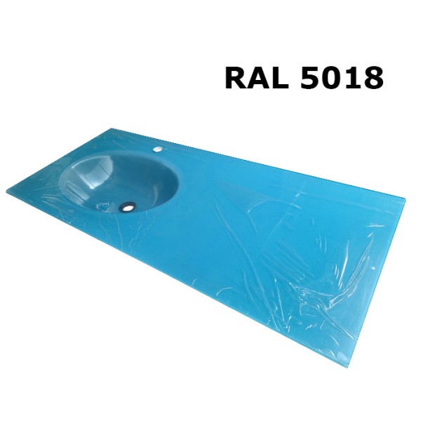 Plan en verre sur mesure simple vasque