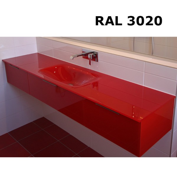 Plan en verre sur mesure simple vasque