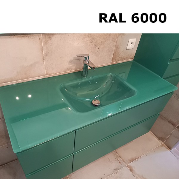 Plan en verre sur mesure simple vasque