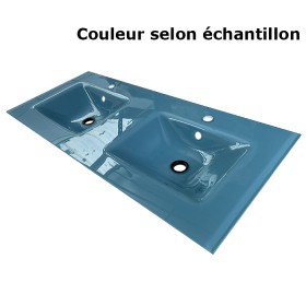 Plan double vasque en verre sur mesure