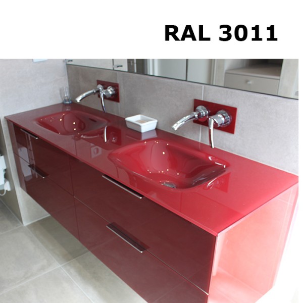 Plan double vasque en verre sur mesure