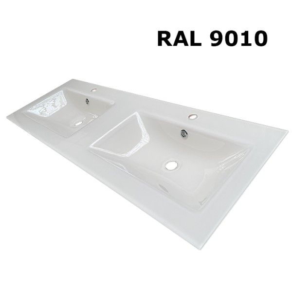 Plan double vasque en verre sur mesure